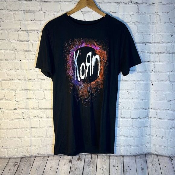 Korn 2021 Black Band Tee Concert Cotton Shirt size M Medium - Picture 1 of 5